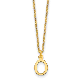 14k Yellow Gold Cutout Letter O Initial Necklace