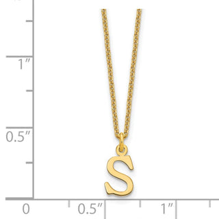 14k Yellow Gold Cutout Letter S Initial Necklace