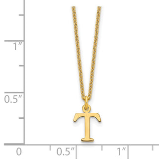 14k Yellow Gold Cutout Letter T Initial Necklace