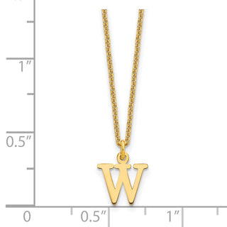 14k Yellow Gold Cutout Letter W Initial Necklace