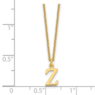 14k Yellow Gold Cutout Letter Z Initial Necklace