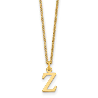 14k Yellow Gold Cutout Letter Z Initial Necklace