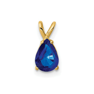 14k Yellow Gold Sapphire Pendant