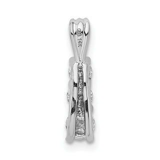 14k White Gold A Diamond Small Three Stone Pendant