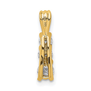 14k Yellow Gold AA Diamond Small Three Stone Pendant