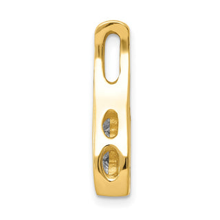 14k Yellow Gold A Diamond Small Three Stone Curved Bar Pendant