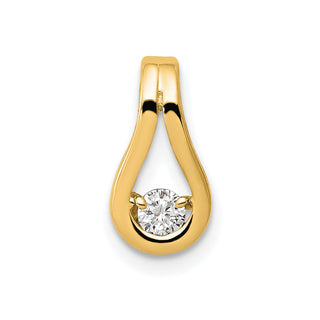 14k Yellow Gold 2.8mm AA Diamond Teardrop Shape Slide Pendant