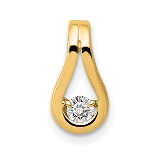 14k Yellow Gold 2.8mm AAA Diamond Teardrop Shape Slide Pendant