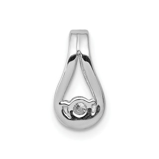 14k White Gold 2.8mm AAA Diamond Teardrop Shape Slide Pendant