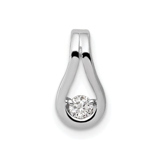 14k White Gold 2.8mm AAA Diamond Teardrop Shape Slide Pendant