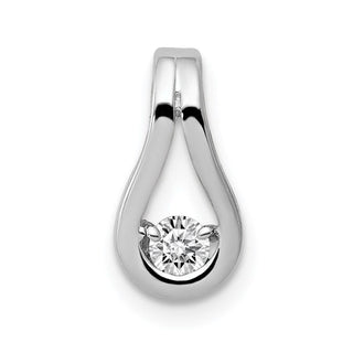 14k White Gold 2.8mm AAA Diamond Teardrop Shape Slide Pendant