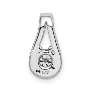 14k White Gold 4.7mm A Diamond Teardrop Shape Slide Pendant