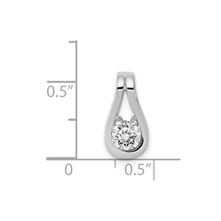 14k White Gold 4.7mm AAA Diamond Teardrop Shape Slide Pendant