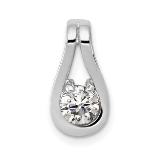 14k White Gold 4.7mm VS Diamond Teardrop Shape Slide Pendant