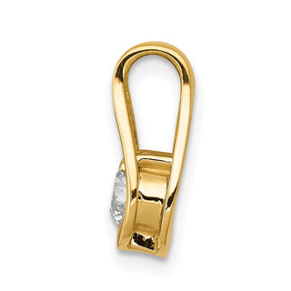 14k Yellow Gold 4.7mm AAA Diamond Teardrop Shape Slide Pendant