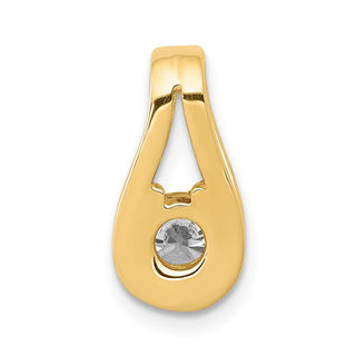 14k Yellow Gold 4.7mm AAA Diamond Teardrop Shape Slide Pendant