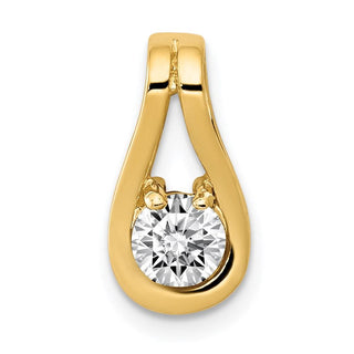 14k Yellow Gold 4.7mm AA Diamond Teardrop Shape Slide Pendant