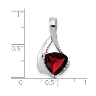 14k White Gold 8mm Garnet Pendant