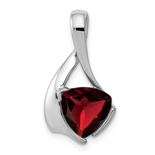 14k White Gold 8mm Garnet Pendant