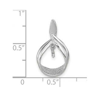 14k White Gold 7mm White Freshwater Cultured Pearl A Diamond Pendant XP1743PL/A