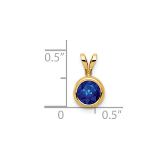 14k Yellow Gold 6mm Sapphire Bezel Pendant XP301S