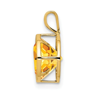 14k Yellow Gold Citrine Bezel Pendant XP303CI