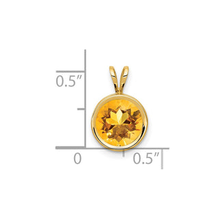 14k Yellow Gold Citrine Bezel Pendant XP303CI