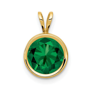 14k Yellow Gold 8mm Synthetic Mount St. Helens Bezel Pendant