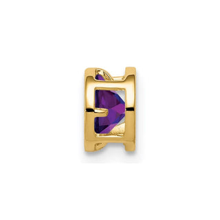 14k Yellow Gold 5mm Amethyst Bezel Pendant
