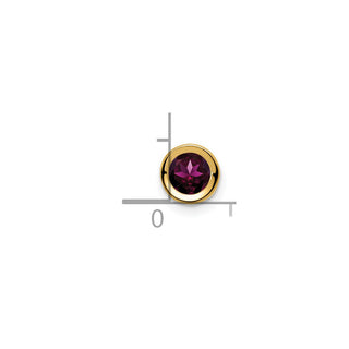 14k Yellow Gold 5mm Rhodolite Garnet Bezel Pendant