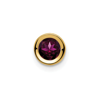 14k Yellow Gold 5mm Rhodolite Garnet Bezel Pendant