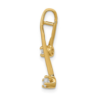 14k Yellow Gold VS 2-3.0mm Diamond Chain Slide Pendant