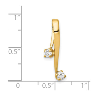 14k Yellow Gold A 2-3.0mm Diamond Chain Slide Pendant