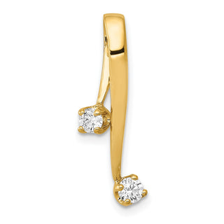 14k Yellow Gold AAA 2-3.0mm Diamond Chain Slide Pendant
