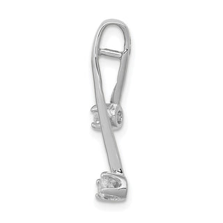14k White Gold VS 2-3.0mm Diamond Chain Slide Pendant