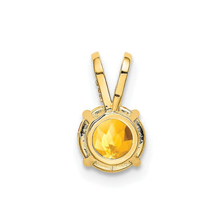 14k Yellow Gold 6mm Citrine Pendant