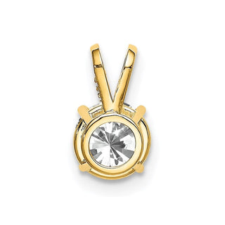 14k Yellow Gold 6mm Cubic Zirconia Pendant