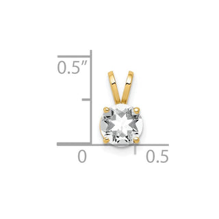 14k Yellow Gold 6mm Cubic Zirconia Pendant