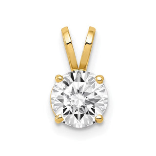 14k Yellow Gold 6mm Cubic Zirconia Pendant