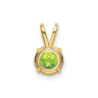 14k Yellow Gold 6mm Peridot Pendant