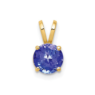 14k Yellow Gold 6mm Tanzanite Pendant