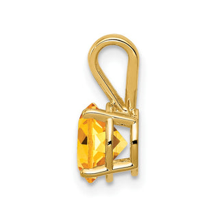 14k Yellow Gold 7mm Citrine Pendant