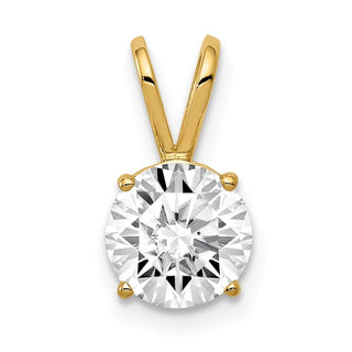 14k Yellow Gold 7mm Cubic Zirconia Pendant