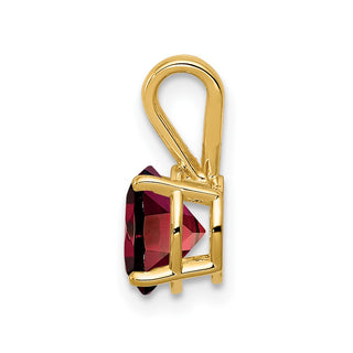 14k Yellow Gold 7mm Garnet Pendant