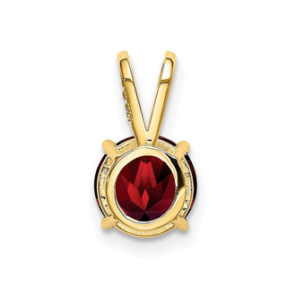 14k Yellow Gold 7mm Garnet Pendant