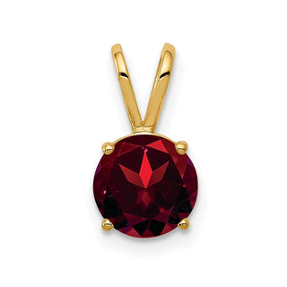 14k Yellow Gold 7mm Garnet Pendant