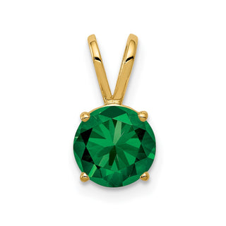 14k Yellow Gold 7mm Synthetic Mount St. Helens Pendant