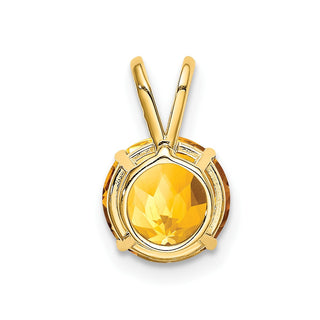 14k Yellow Gold 8mm Citrine Pendant