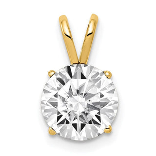 14k Yellow Gold 8mm Cubic Zirconia Pendant