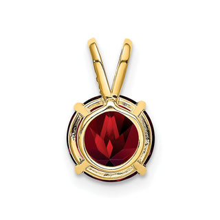 14k Yellow Gold 8mm Garnet Pendant